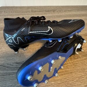 Nike Black and Blue Soccer Cleats